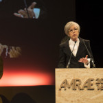 A presidente da Amrae, Brigitte Bouquot, na abertura do evento. (Foto: Divulgação)